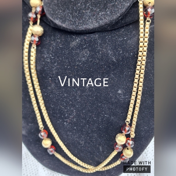 Vintage Glass bead‎  station necklace - Picture 6 of 16